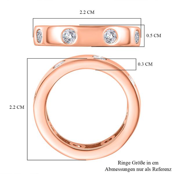Moissanit Ring, 925 Silber Roségold Vermeil, ca. 0,83 ct image number 5