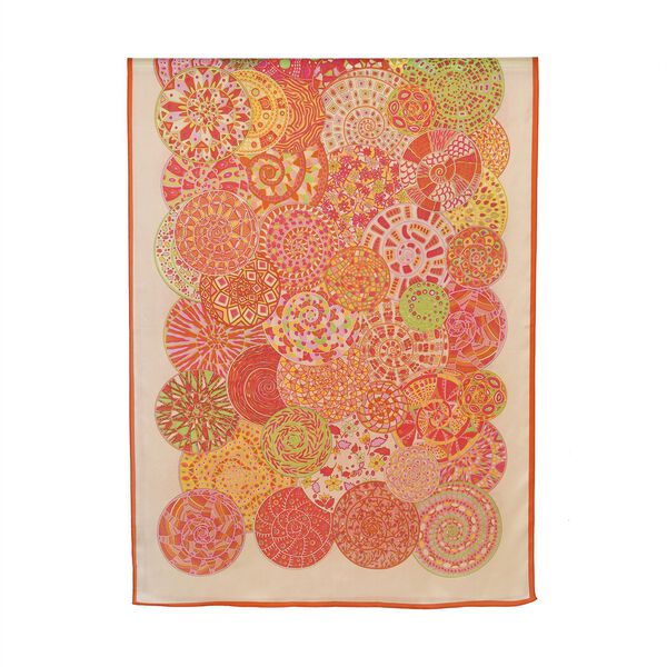 LA MAREY - Seidenschal aus 100% Maulbeerseide, bunte Mandala image number 2