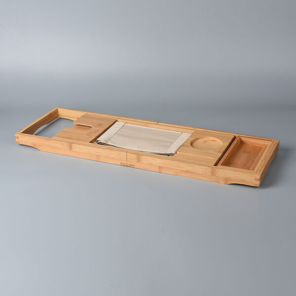 Badewanne Caddy Ablage aus Bambus, Braun image number 3