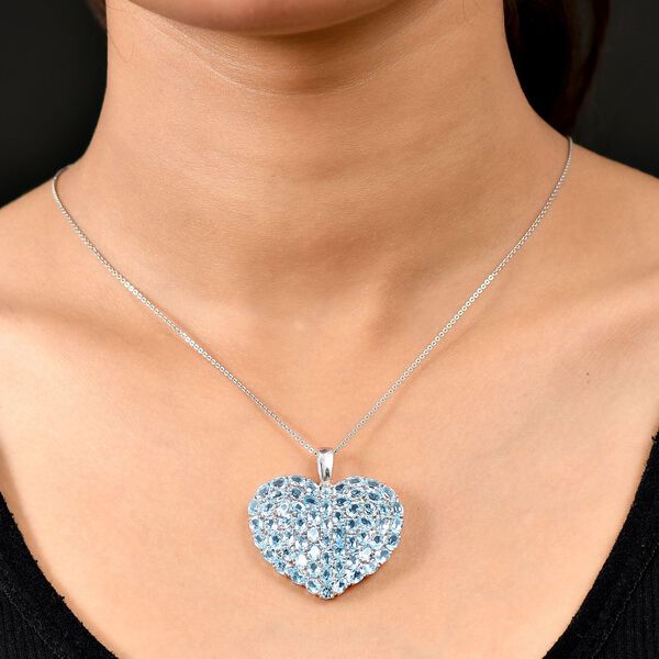 D&rsquo;joy Himmelblauer Topas Anh&auml;nger 925 Silber rhodiniert ca. 14.27 ct image number 3