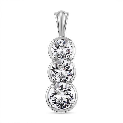 J Francis gefertigt mit SWAROVSKI Weißer Kristall Anhänger 925 Silber platiniert image number 0