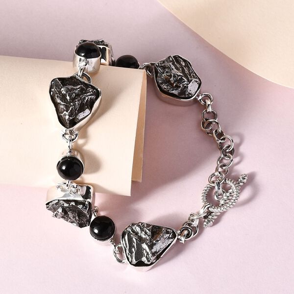 Meteorit und schwarzes Turmalin 19cm Armband - 74,01 ct. image number 2