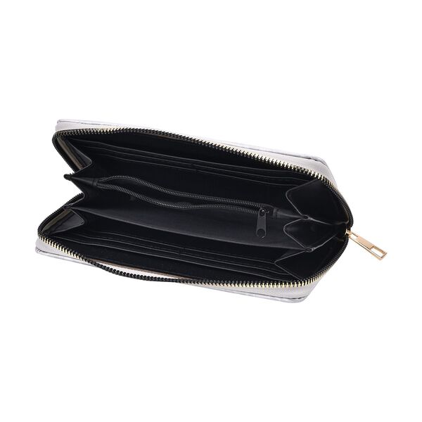 Brieftasche mit Renaissance-Prägung und RFID-Schutz, 20x10x3 cm, Silber image number 5