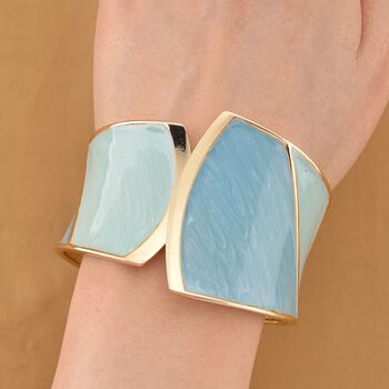 Emaille-Armreif im Colorblock-Design, 17cm, Blau