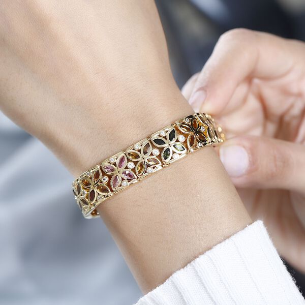 AA Multi-Turmalin und Zirkon Armband, 19 cm - 11,17 ct. image number 7