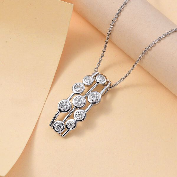 Moissanit Anhänger mit Kette, 925 Silber rhodiniert ca. 1.80 ct image number 2