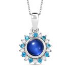 D'Joy Aurora Mondstein, Weißer Zirkon Schmuckset ca. 50 cm 925 Silber rhodiniert ca. 2,92 ct.