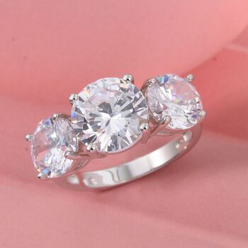 LUSTRO STELLA wei&szlig;er Zirkonia Trilogie Ring