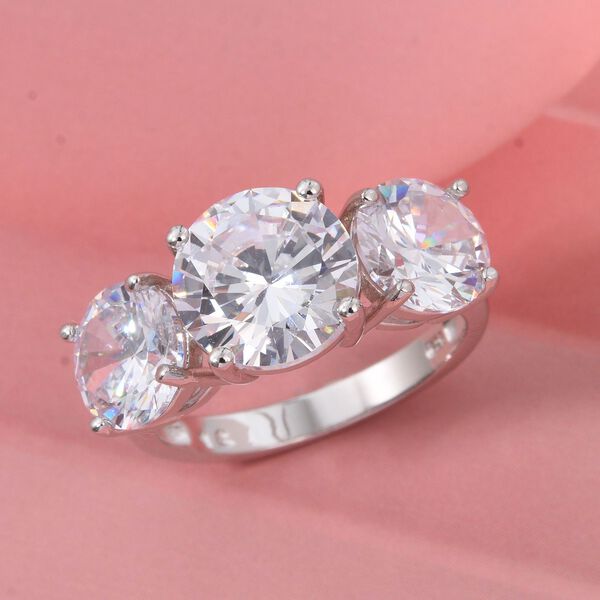 LUSTRO STELLA weißer Zirkonia Trilogie Ring image number 1