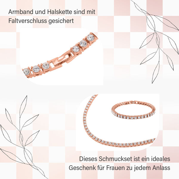 Kristall-Schmuckset in Roségoldton image number 12