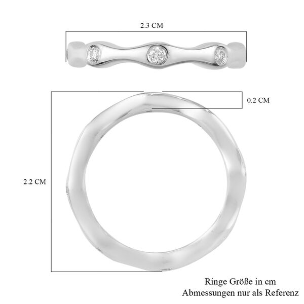 Diamant Ring 925 Silber platiniert  ca. 0,20 ct image number 6