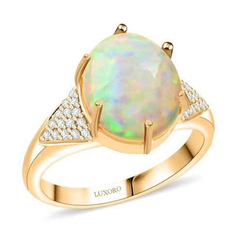 LUXORO zertifiziert und geprüft AAA natürlicher, äthiopischer Welo Opal und Diamant Ring in 417 Gold - 2,80 ct. image number 0