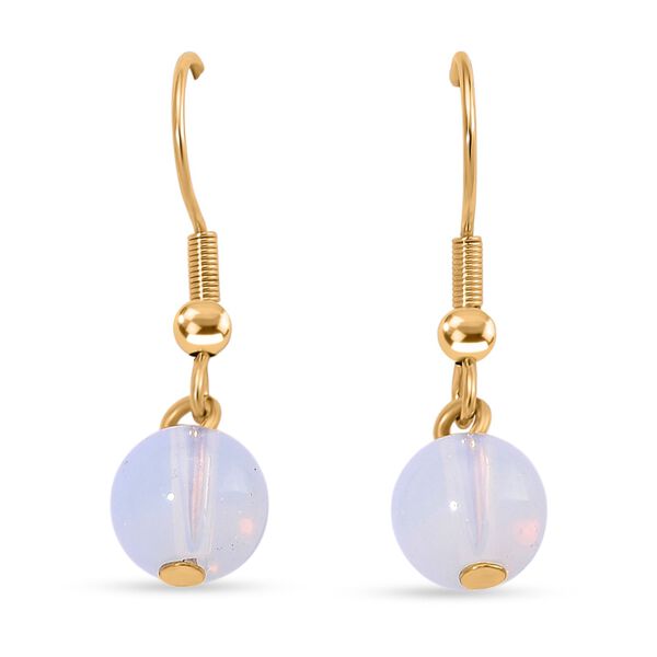 3er Set - Opalite Halskette, Armband und Ohrringe, 316L Edelstahl, Goldfarben, ca. 323.50 ct image number 8