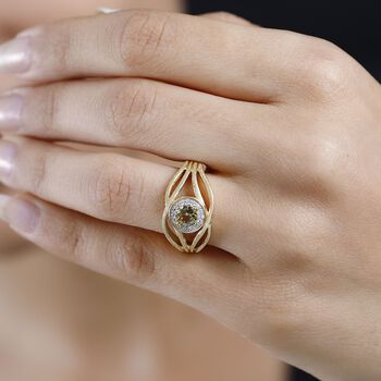 AA Nat&uuml;rlicher, goldener Tansanit Ring, ca. 0,69 ct.