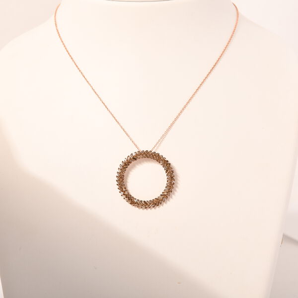 Nat&uuml;rlicher Champagner Diamant Anh&auml;nger mit Kette, 925 Silber Ros&eacute;gold Vermeil ca. 1.00 ct image number 2