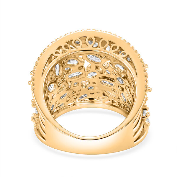 Wei&szlig;er Zirkonia Ring Nickelfreies Messing, Goldfarben, (Gr&ouml;&szlig;e 20.00) 5.00 ct image number 5
