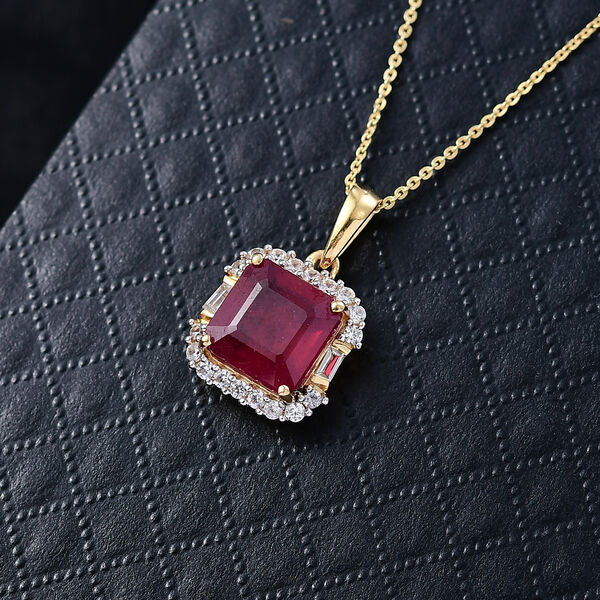 D'Joy afrikanischer Rubin, Topas und Zirkon Ring und Anh&auml;nger mit 50cm Kette image number 2