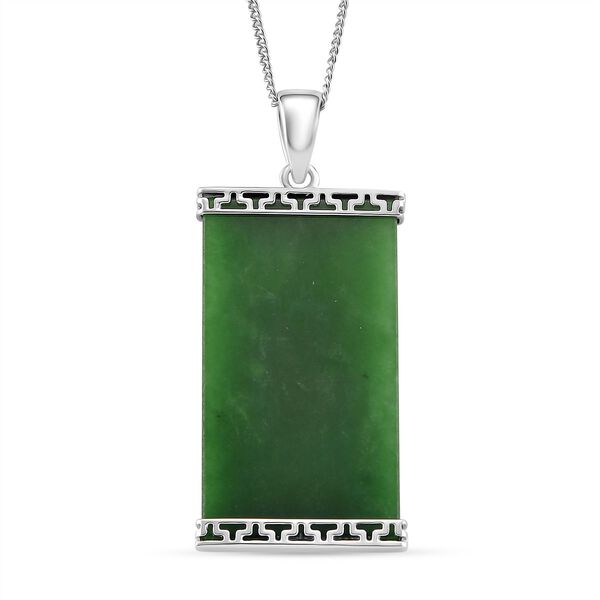 Gr&uuml;ner Jade Drachen-Anh&auml;nger mit 50cm Kette - 17,24 ct. image number 4