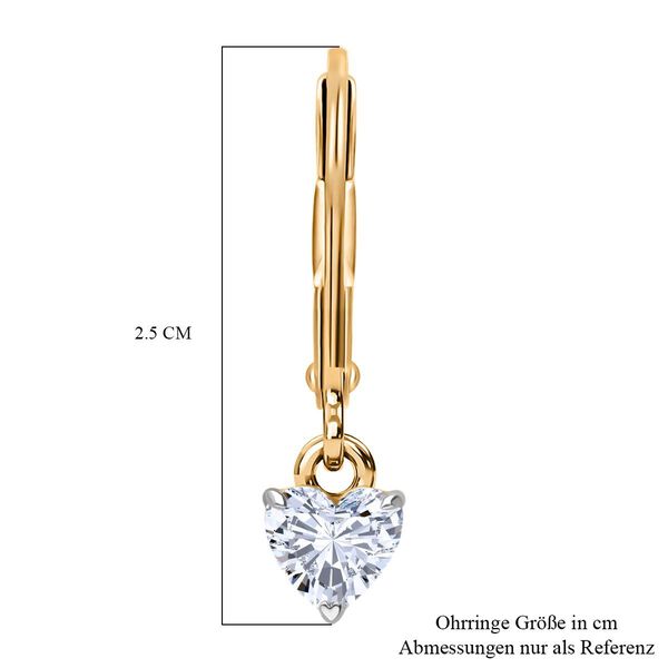 LUXURIANT SGL zertifizierte VS-GH Labor Diamant Ohrringe, 925 Silber 750 Gelbgold Vermeil - 1 ct. image number 4