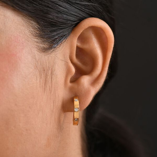 LUXURIANT SI-GH Labor Diamant Creolen, 925 Silber 750 Gelbgold Vermeil - 0,33 ct. image number 3