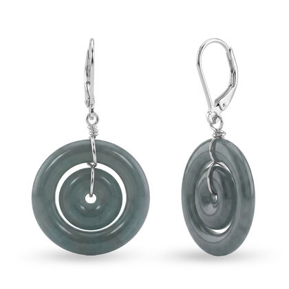 D'Joy Nat&uuml;rlicher Olmek Jadeit Ohrringe 925 Silber Rhodiniert ca. 30.00 ct