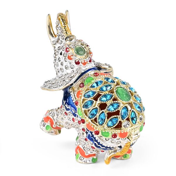 Dekorative Aufbewahrungsbox in Elefanten-Form, Blau image number 3