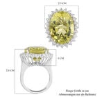 Ouro Verde-Quarz und Zirkon Ring 925 Silber platiniert image number 6
