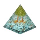 Edelstein Pyramide mit Rosenquarz und Quarz Lebensbaum, koralle image number 2