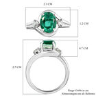 Smaragd-Triplett-Quarz und weißer Zirkon-Ring, 925 Silber platiniert  ca. 2,88 ct image number 6