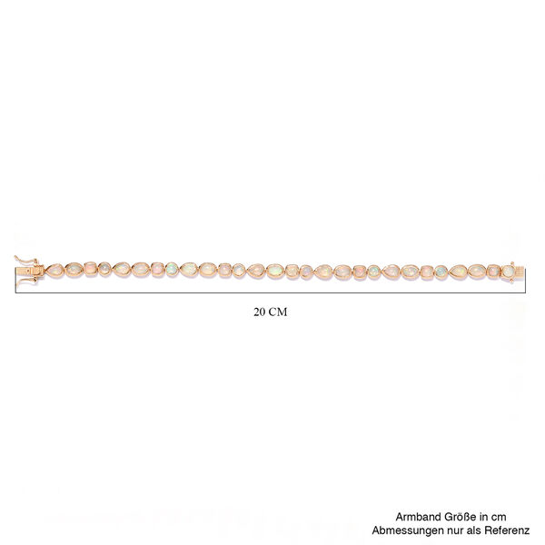 Nat&uuml;rliches, &auml;thiopisches Opal-Armband, ca. 19 cm, 925 Silber vergoldet ca. 7,04 ct image number 6