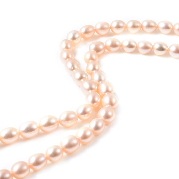 JARDIN-KOLLEKTION Pfirsich-S&uuml;&szlig;wasserperlen- und mehrfarbige Edelstein-Halskette, 45 cm, 925 Silber vergoldet ca. 86,51 ct image number 5