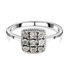 Weißer Diamant-Ring, 925 Silber platiniert (Größe 21.00) ca. 0.05 ct