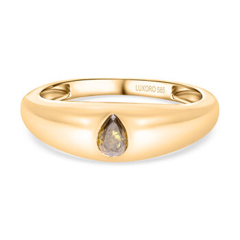 Nat&uuml;rlicher olivgr&uuml;ner Diamant I1 Ringe 585 Gold (Gr&ouml;&szlig;e 17.00) ca. 0,25 ct