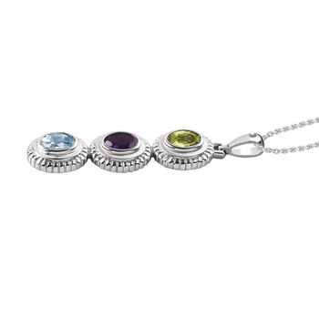 Multi-Edelstein-Anh&auml;nger mit 50cm Kette - 2.25 ct