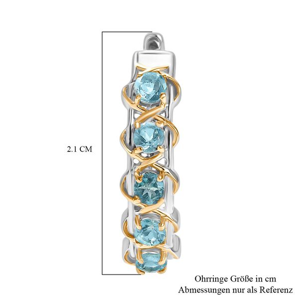 D&rsquo;Joy zweifarbige Paraiba Apatit Creolen - 1,28 ct. image number 4