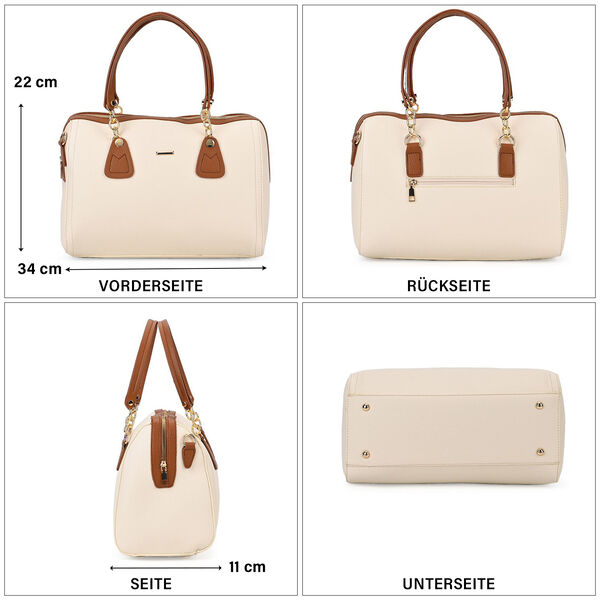 SATCHEL Moderne Handtasche mit Crossbody Gurt, 34x11x22 cm, weiß image number 4