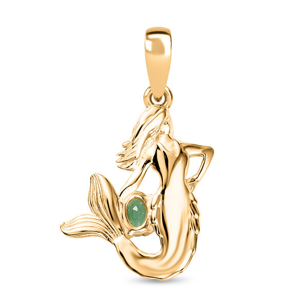 Gemfields Kagem Sambischer Smaragd Anhänger 925 Silber 750 Gelb Vergoldet ca. 0.20 ct image number 4