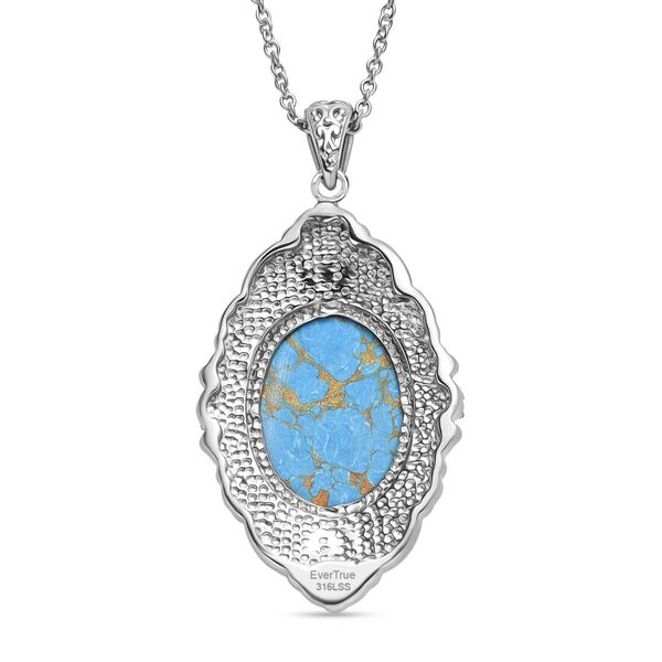 Blaues Türkis, Himmelblauer Topas Schmuckset 316L Edelstahl ca. 18.18 ct image number 5