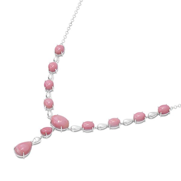 AAA Nat&uuml;rlicher Rosa K&ouml;nigsmuschel Perle Halskette ca. 45 cm 925 Silber rhodiniert image number 4