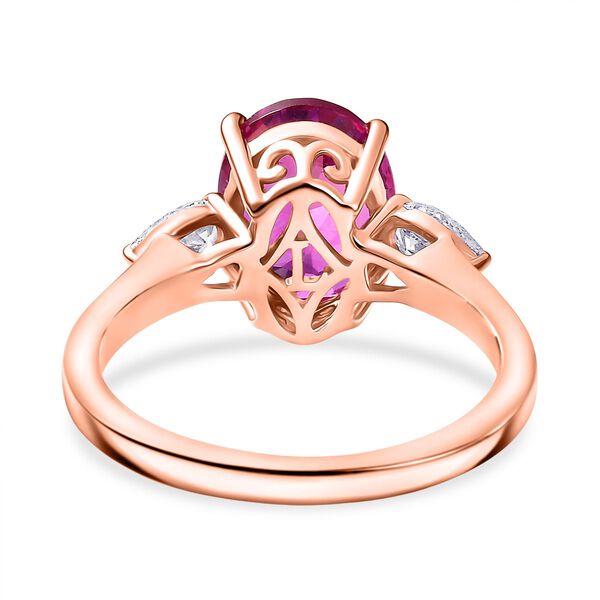 AAA Lab Created rown Rosa Saphir, Lab Grown Diamant Ring 925 Silber 750 Roségold Vermeil (Größe 20.00) ca. 4.26 ct image number 6