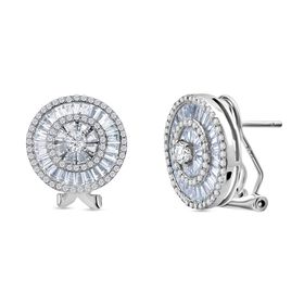 Lustro Stella Weißer Zirkonia Ohrringe 925 Silber rhodiniert