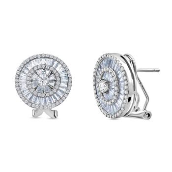 Lustro Stella Wei&szlig;er Zirkonia Ohrringe 925 Silber rhodiniert