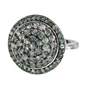 Alexandrit Ring, 925 Silber platiniert (Größe 19.00), ca. 2.70 ct