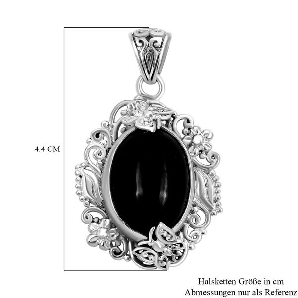 Royal Bali - Schwarz Stern Diopsid Anhänger, 925 Silber ca. 23.62 ct image number 5