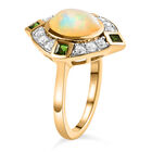 Natürlicher Äthiopischer Opal und Mehrfarbig Edelsteine Ring 925 Silber Vermeil image number 3