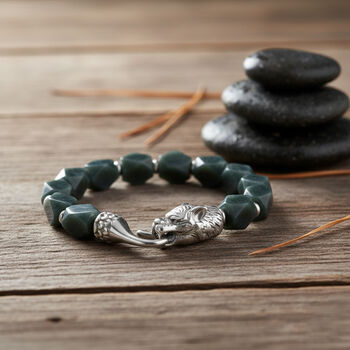 Jade Armband ca. 19 cm 316L Edelstahl (10-15 Werktage Lieferzeit) ca. 140.00 ct