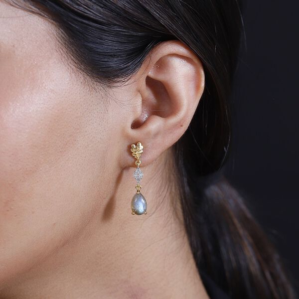 Labradorit und Zirkon Ohrringe - 5,37 ct. image number 3