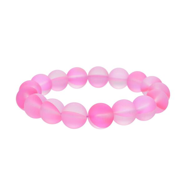 Rosafarbener Glas-Armband, 17 cm