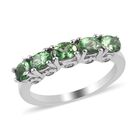 Tsavorite Granat und Zirkon 5 Stein Ring 925 Silber Platin-Überzug image number 3