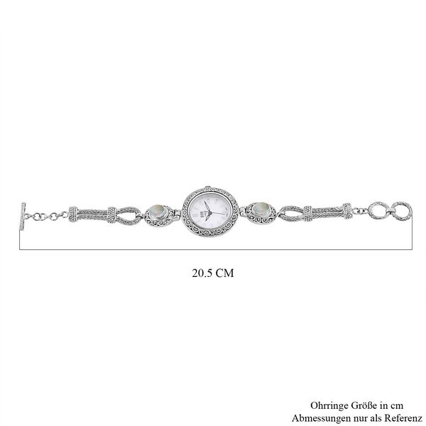 Royal Bali Kollektion - nat&uuml;rliche, &auml;thiopische Opal-Uhr in Silber, 19 cm, 1,66 ct. image number 7